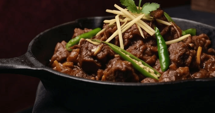 Concept: lamb kadai, dark studio lighting