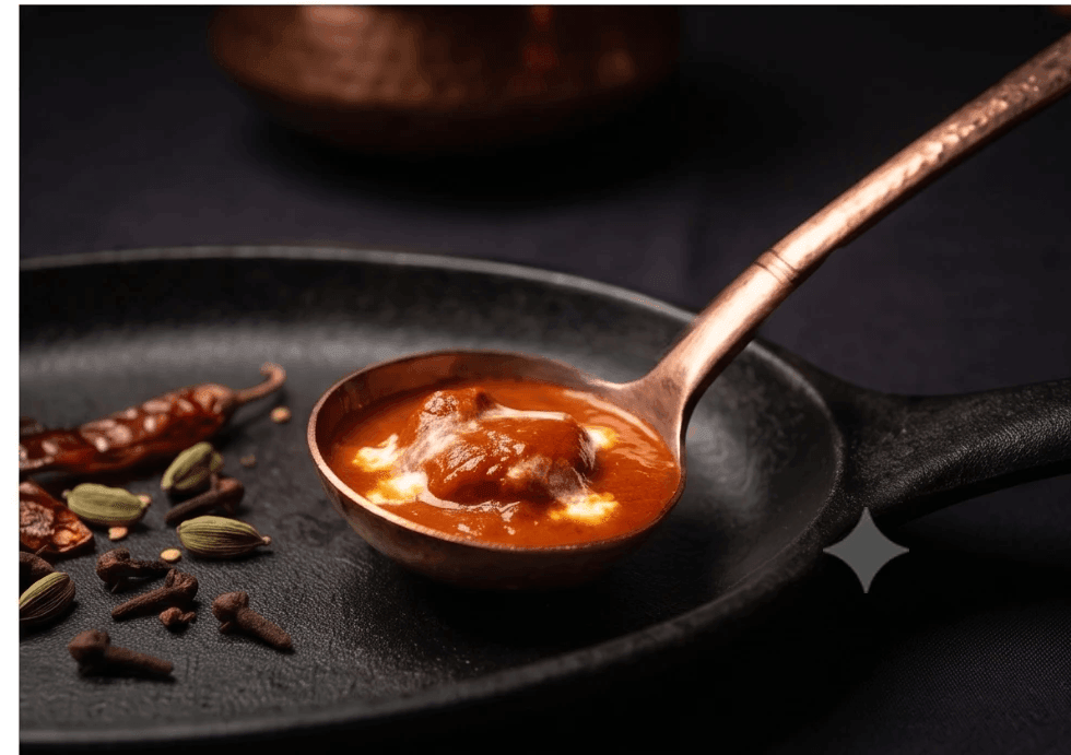 Aromatic curry reduction with hand-ground whole spices