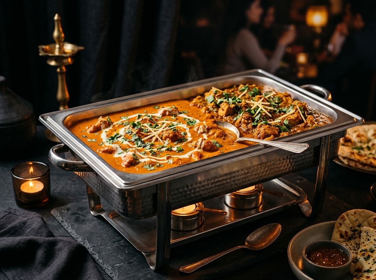 Chicken Makhni (Butter Chicken) in rich tomato-butter gravy from Rani Mahal