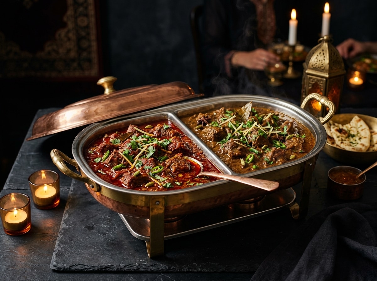Tender lamb curry slow-simmered with Kashmiri spices from Rani Mahal